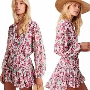 Misa Los Angeles Niamat Peony Floral Mini Dress XS